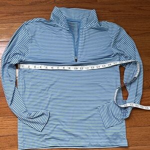 Crewcuts Performance Blue and White Striped Pullover